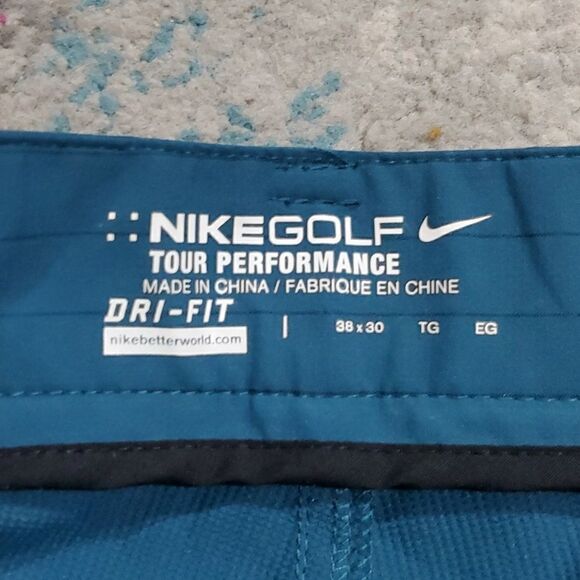 Nike Tour Performance Golf Pants in Teal Blue Pin Stripe Size 38x30 - Picture 12 of 15